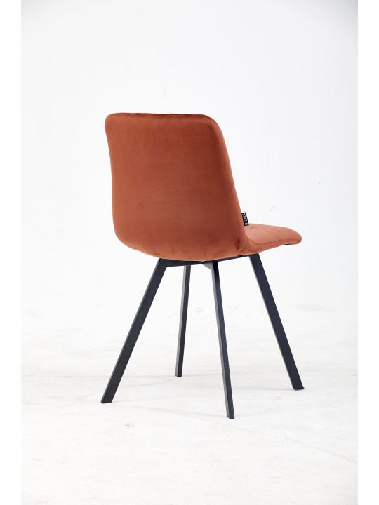 Pleated Back Dining Chair | Elegant Velvet Chair in Terracotta | Bl...