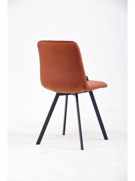 Pleated Back Dining Chair | Elegant Velvet Chair in Terracotta | Bl...
