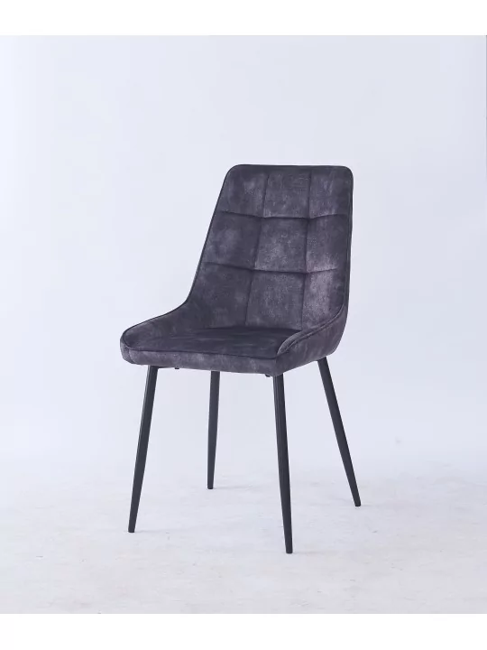 Chaise de Salle à Manger Matelassée | Chaise Moderne en Velours Gri...