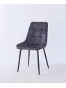 Chaise de Salle à Manger Matelassée | Chaise Moderne en Velours Gri...