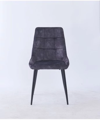 Chaise de Salle à Manger Matelassée | Chaise Moderne en Velours Gri...