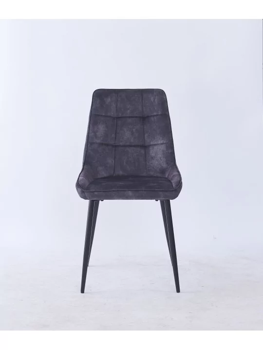 Chaise de Salle à Manger Matelassée | Chaise Moderne en Velours Gri...