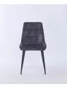 Grid-Tufted Dining Chair | Modern Velvet Chair in Charcoal Grey | B...
