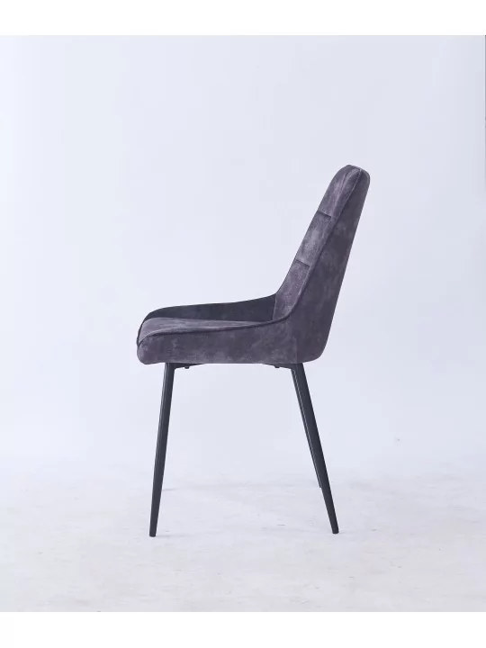 Chaise de Salle à Manger Matelassée | Chaise Moderne en Velours Gri...