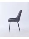 Grid-Tufted Dining Chair | Modern Velvet Chair in Charcoal Grey | B...