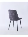 Chaise de Salle à Manger Matelassée | Chaise Moderne en Velours Gri...