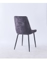 Grid-Tufted Dining Chair | Modern Velvet Chair in Charcoal Grey | B...