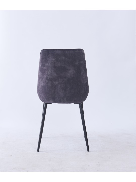Grid-Tufted Dining Chair | Modern Velvet Chair in Charcoal Grey | B...