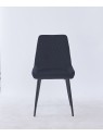 Grid-Tufted Dining Chair | Modern Velvet Chair in Charcoal Grey | B...