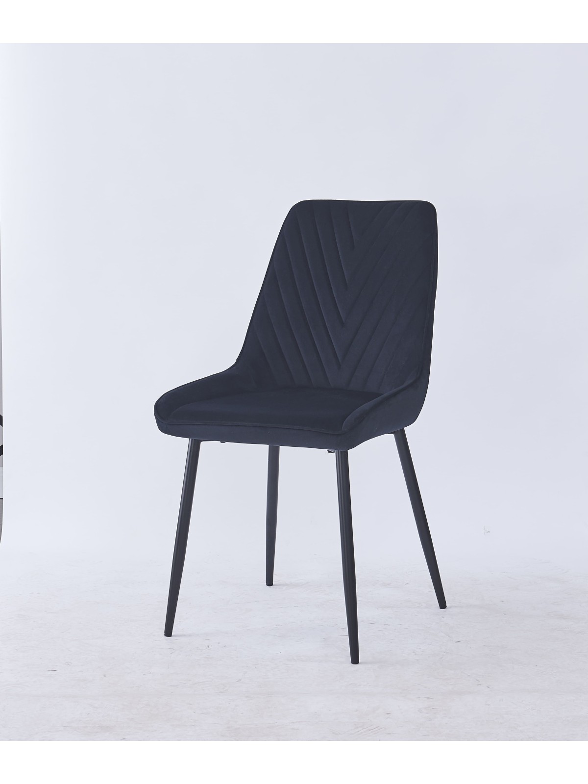 Grid-Tufted Dining Chair | Modern Velvet Chair in Charcoal Grey | B...