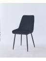 Grid-Tufted Dining Chair | Modern Velvet Chair in Charcoal Grey | B...