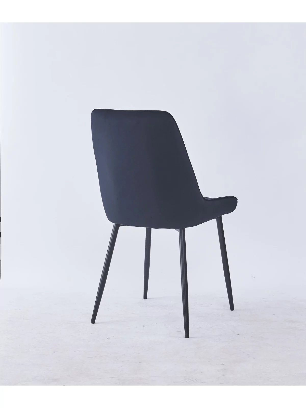 Grid-Tufted Dining Chair | Modern Velvet Chair in Charcoal Grey | B...