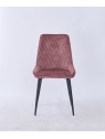 Grid-Tufted Dining Chair | Modern Velvet Chair in Charcoal Grey | B...