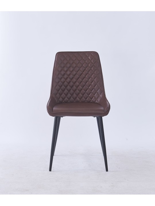 Grid-Tufted Dining Chair | Modern Velvet Chair in Charcoal Grey | B...