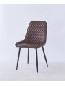 Grid-Tufted Dining Chair | Modern Velvet Chair in Charcoal Grey | B...