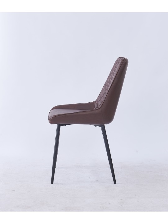 Grid-Tufted Dining Chair | Modern Velvet Chair in Charcoal Grey | B...