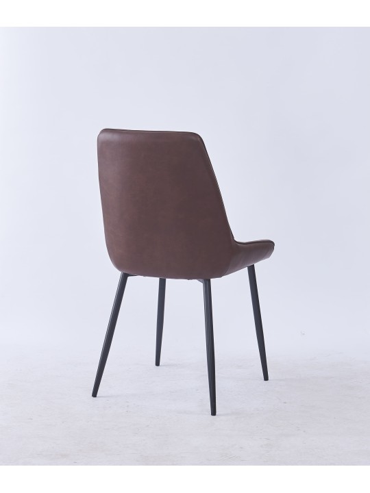 Grid-Tufted Dining Chair | Modern Velvet Chair in Charcoal Grey | B...