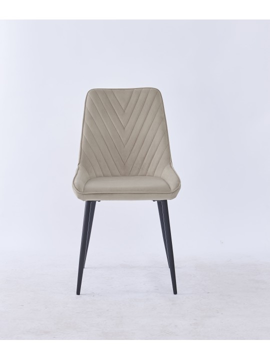 Grid-Tufted Dining Chair | Modern Velvet Chair in Charcoal Grey | B...