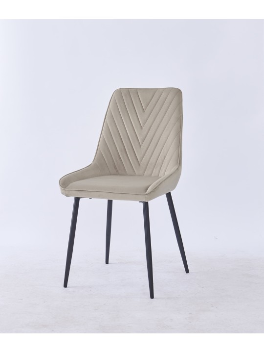 Grid-Tufted Dining Chair | Modern Velvet Chair in Charcoal Grey | B...