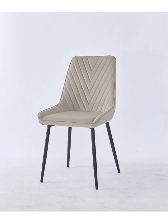 Grid-Tufted Dining Chair | Modern Velvet Chair in Charcoal Grey | B...