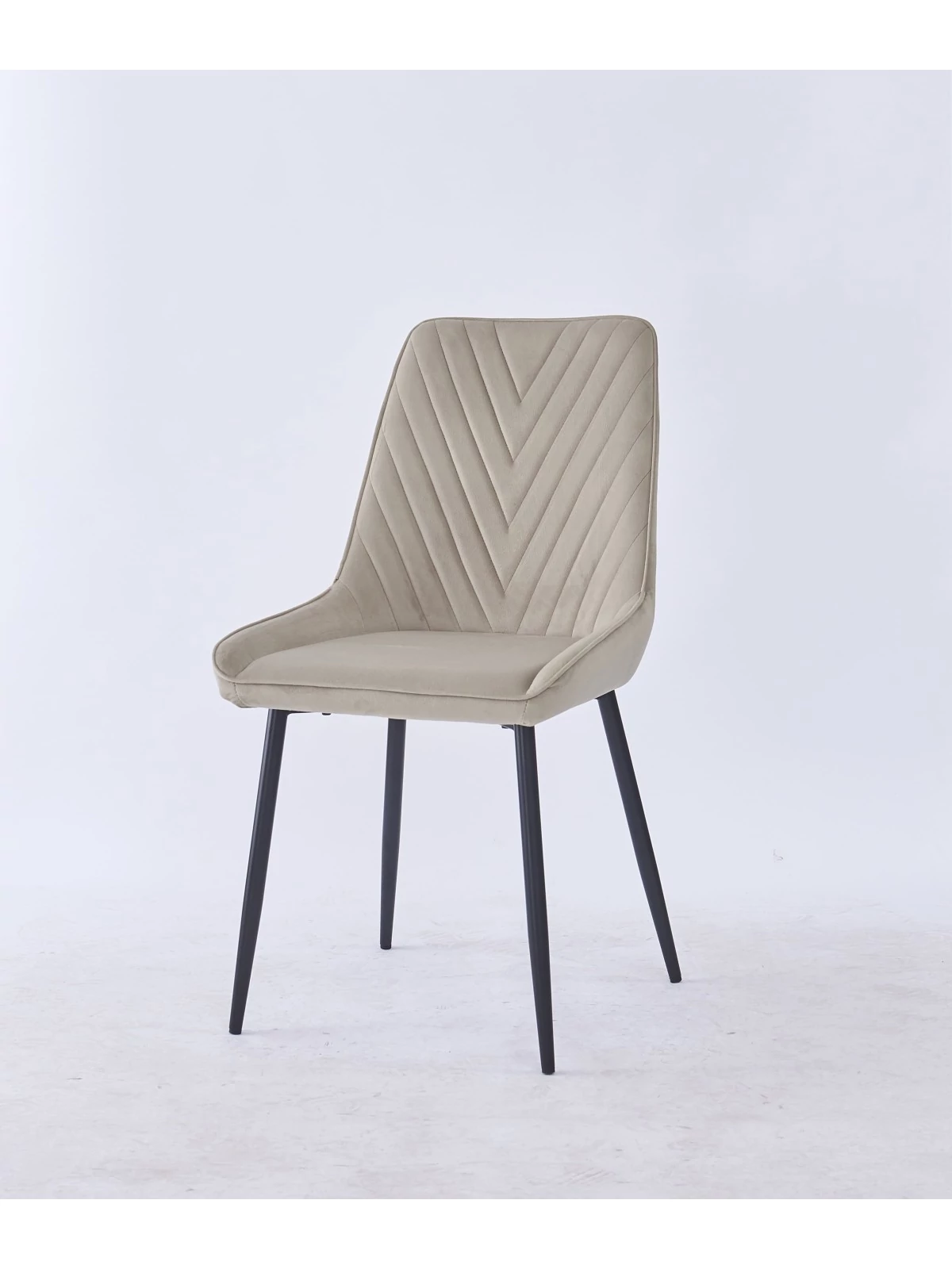 Chaise de Salle à Manger Matelassée | Chaise Moderne en Velours Gri...
