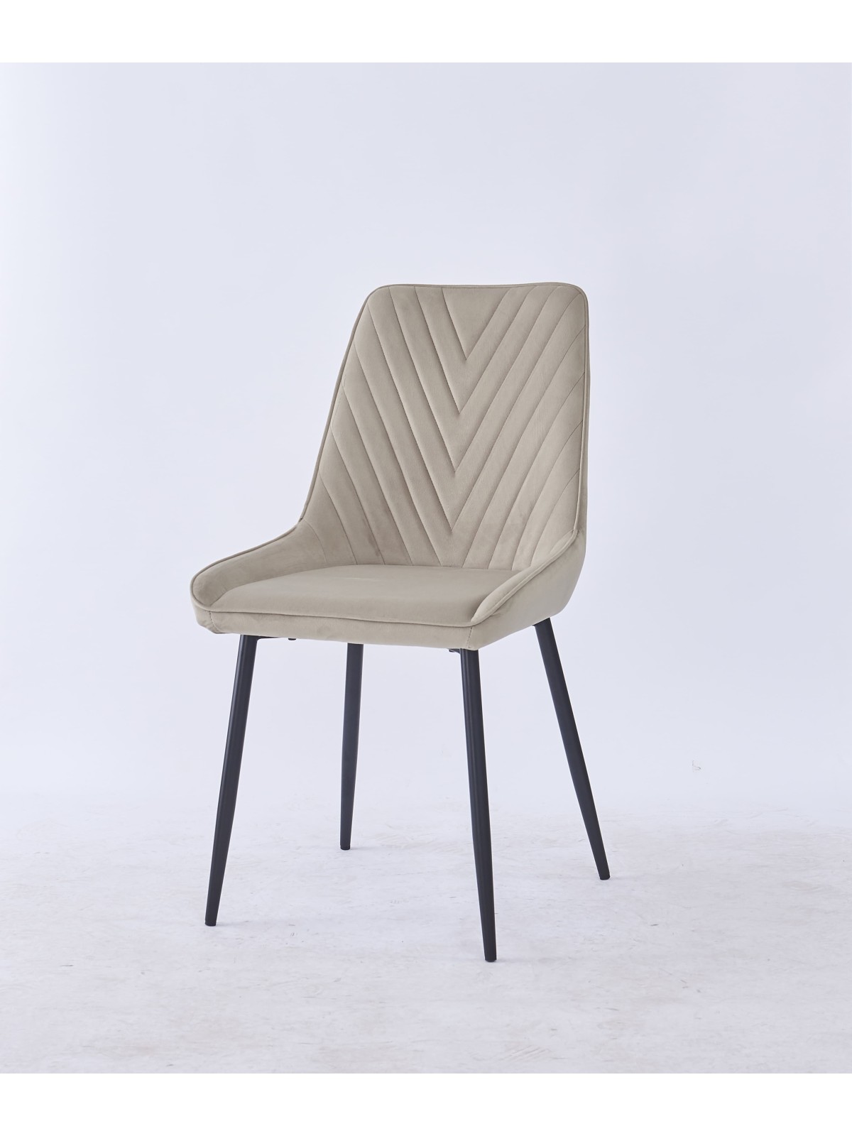 Grid-Tufted Dining Chair | Modern Velvet Chair in Charcoal Grey | B...
