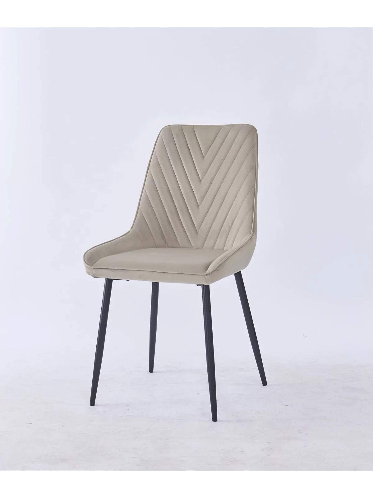 Grid-Tufted Dining Chair | Modern Velvet Chair in Charcoal Grey | B...