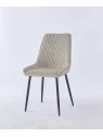 Chaise de Salle à Manger Matelassée | Chaise Moderne en Velours Gri...