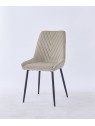 Grid-Tufted Dining Chair | Modern Velvet Chair in Charcoal Grey | B...
