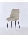 Grid-Tufted Dining Chair | Modern Velvet Chair in Charcoal Grey | B...