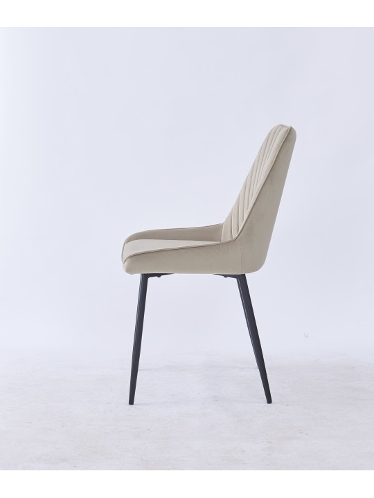 Grid-Tufted Dining Chair | Modern Velvet Chair in Charcoal Grey | B...