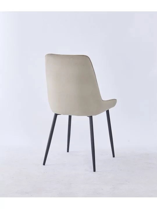 Grid-Tufted Dining Chair | Modern Velvet Chair in Charcoal Grey | B...