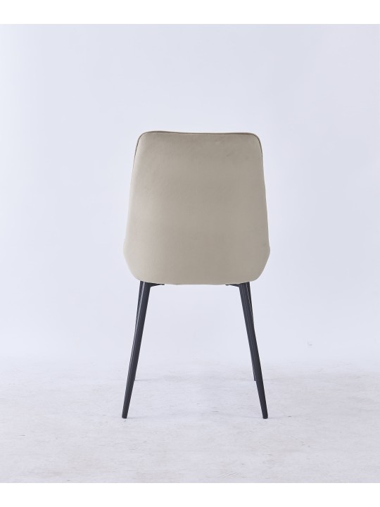 Grid-Tufted Dining Chair | Modern Velvet Chair in Charcoal Grey | B...