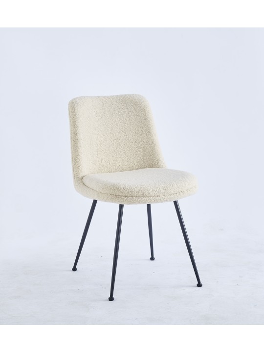 Chaise de Salle à Manger Moderne | Chaise Bouclée Minimaliste en Cr...