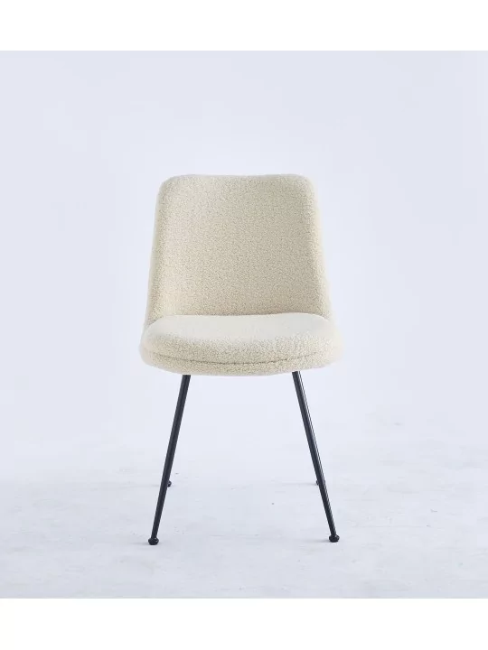 Chaise de Salle à Manger Moderne | Chaise Bouclée Minimaliste en Cr...