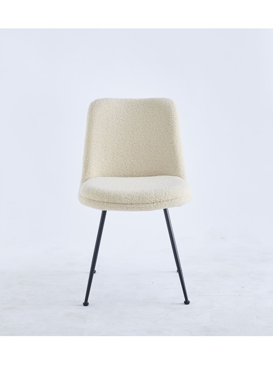 Chaise de Salle à Manger Moderne | Chaise Bouclée Minimaliste en Cr...