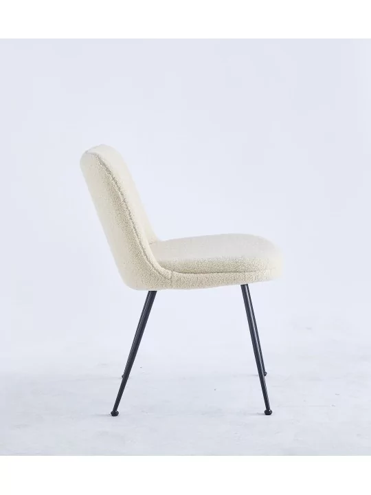 Chaise de Salle à Manger Moderne | Chaise Bouclée Minimaliste en Cr...