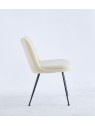 Modern Teddy Dining Chair | Minimalist Bouclé Chair in Cream | Blac...
