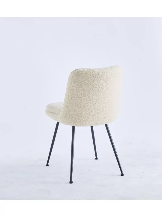 Chaise de Salle à Manger Moderne | Chaise Bouclée Minimaliste en Cr...