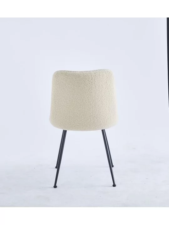 Chaise de Salle à Manger Moderne | Chaise Bouclée Minimaliste en Cr...
