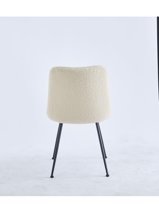 Chaise de Salle à Manger Moderne | Chaise Bouclée Minimaliste en Cr...