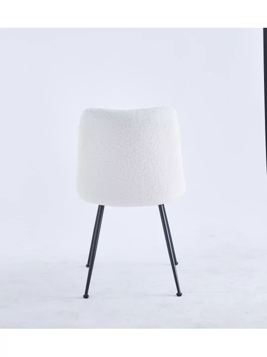 Chaise de Salle à Manger Moderne | Chaise Bouclée Minimaliste en Cr...