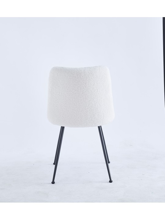 Chaise de Salle à Manger Moderne | Chaise Bouclée Minimaliste en Cr...