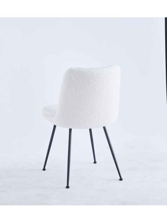 Chaise de Salle à Manger Moderne | Chaise Bouclée Minimaliste en Cr...