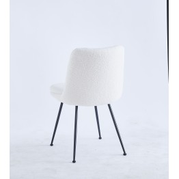 Modern Teddy Dining Chair | Minimalist Bouclé Chair in Cream | Blac...
