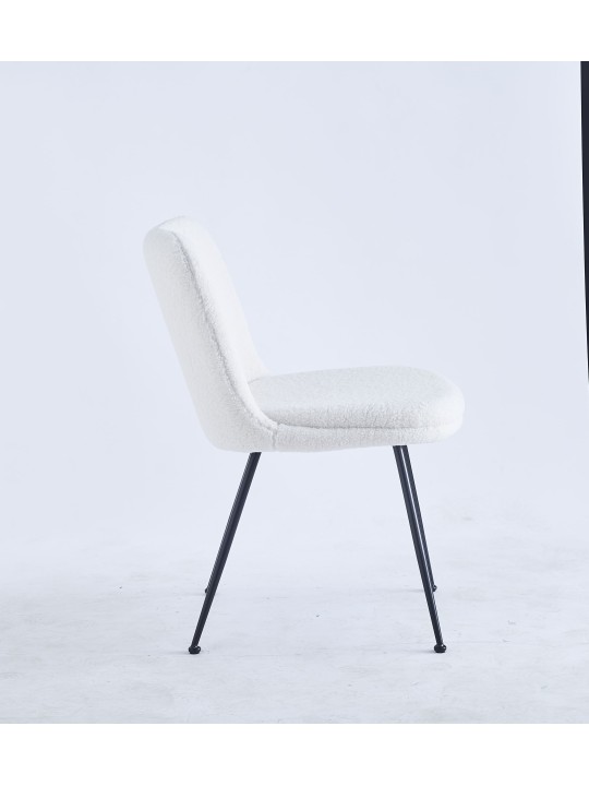 Chaise de Salle à Manger Moderne | Chaise Bouclée Minimaliste en Cr...