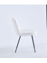 Chaise de Salle à Manger Moderne | Chaise Bouclée Minimaliste en Cr...