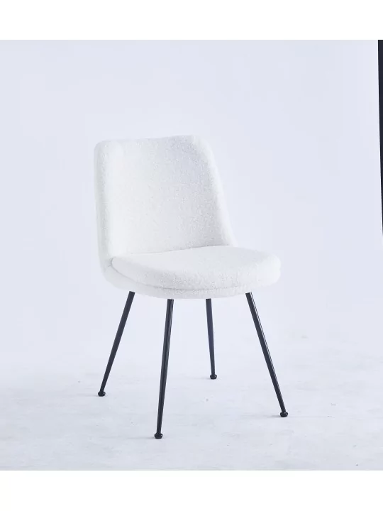 Chaise de Salle à Manger Moderne | Chaise Bouclée Minimaliste en Cr...