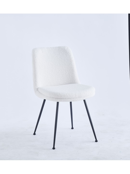 Chaise de Salle à Manger Moderne | Chaise Bouclée Minimaliste en Cr...