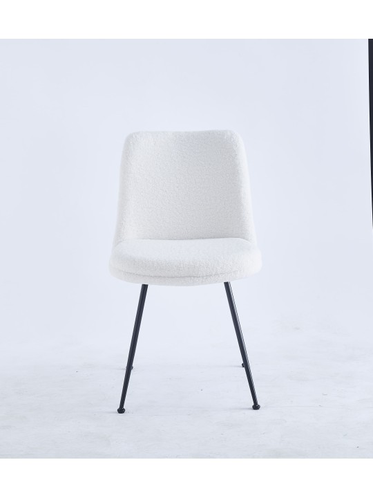 Chaise de Salle à Manger Moderne | Chaise Bouclée Minimaliste en Cr...